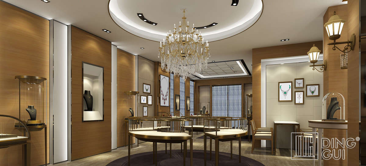 Luxury jewellery shop display showcase