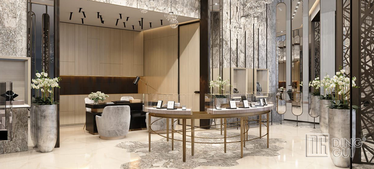 High End Dubai Luxury Jewelry Display Showcase